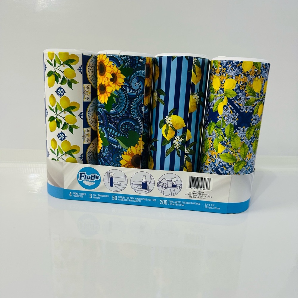 Fluffs Floral and Striped Tissue pack Set